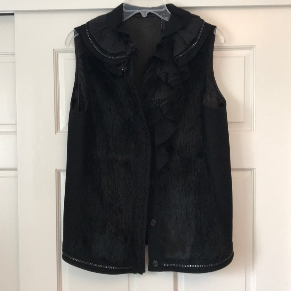 Elie Tahari wool fur vest